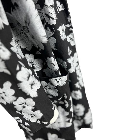 Vintage 80's/90's Black & White Floral FAST LANE California Open Jacket Sz M - Picture 6 of 12